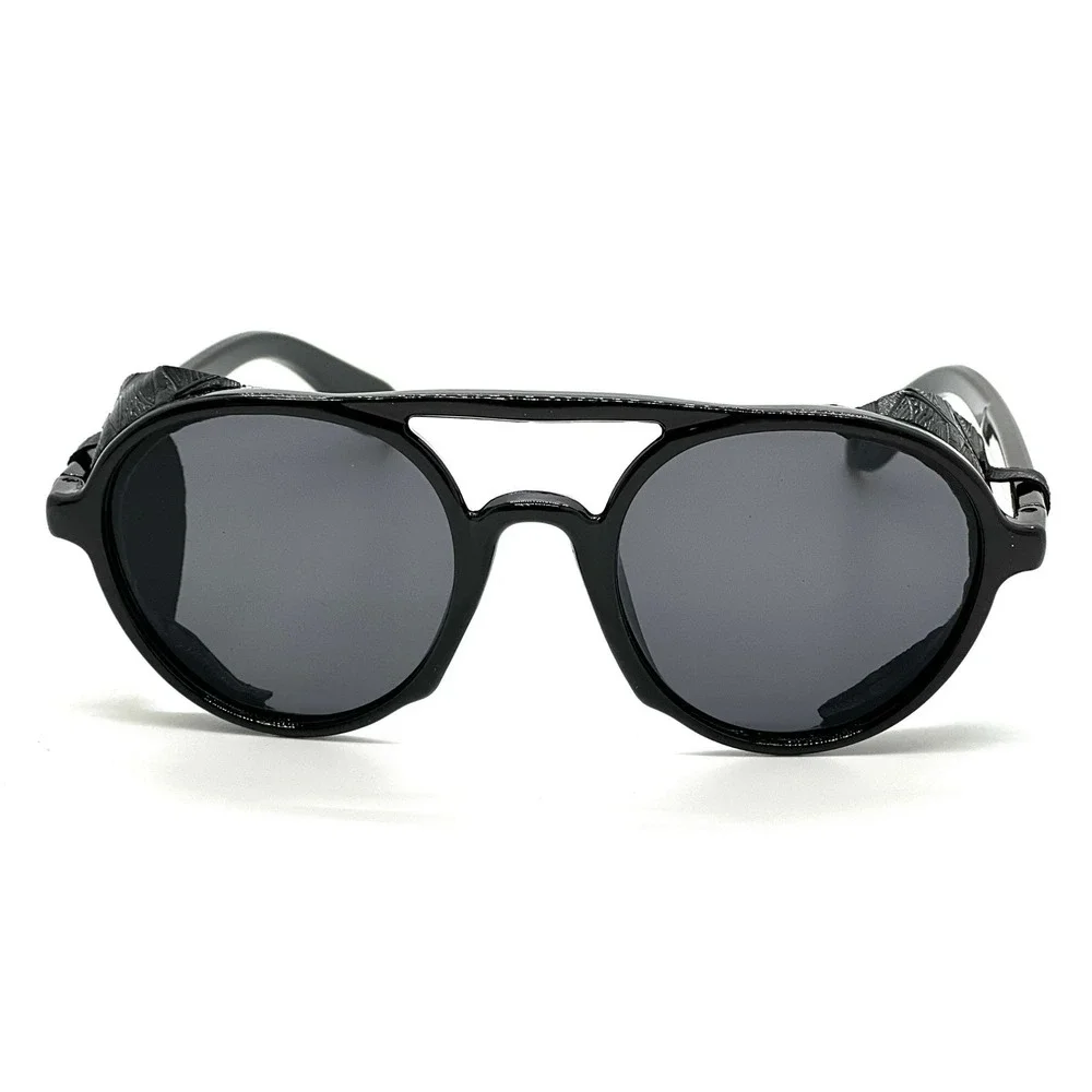 Steampunk Sunglasses Women's Side Shield Round Frame‎ UV400 Potection Lentes New